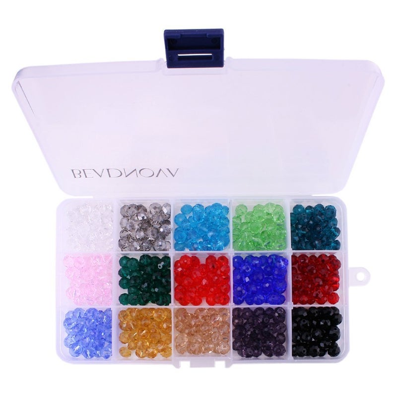 BEADNOVA 8mm Briolette Crystal Glass Beads Roundelle Crystal Beads(450pcs) - Image 5